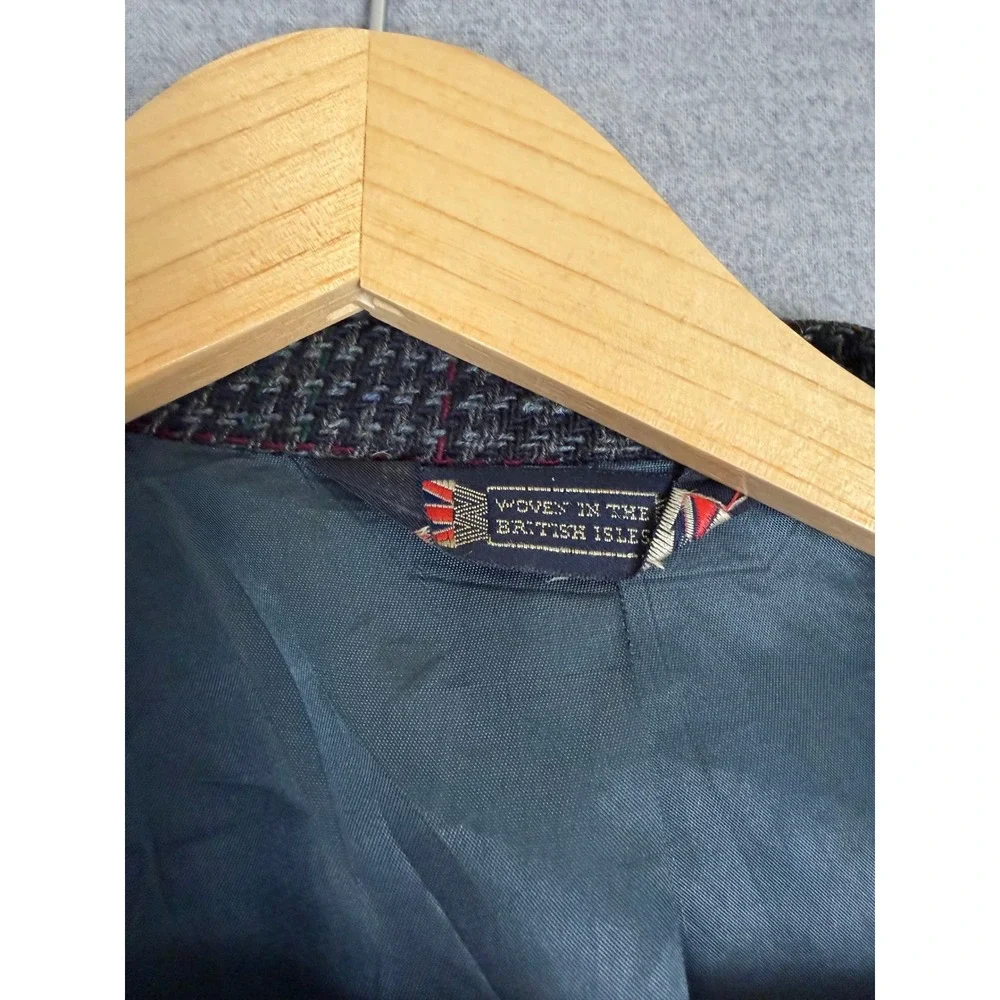Austin Reed Jordan Marsh Mens 42R Wool Blazer Glen Plaid Grey Sport Coat Vintage